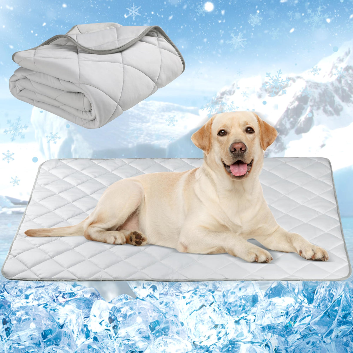 Pet Cooling Mat for Dogs & Cats - Non-Toxic, Washable
