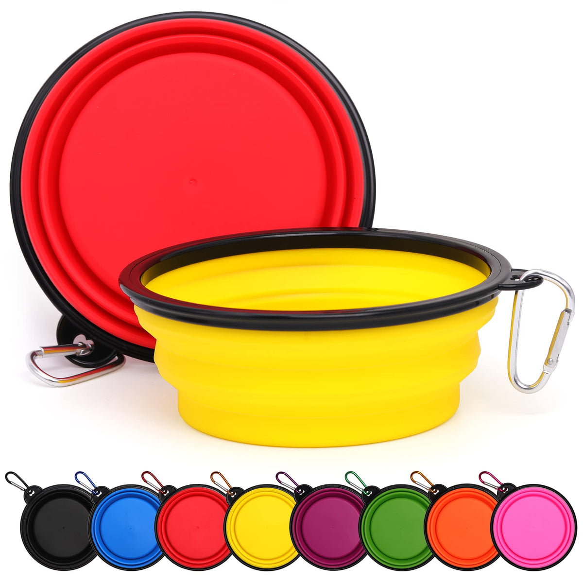 Portable Pet Travel Bowl Duo with Clasp